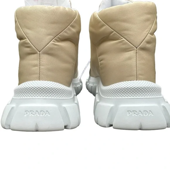 NWB PRADA***Nylon Lace-Up Mid-Top Sneakers****EU 39.5 US 9.5 $1020 - Picture 9 of 11